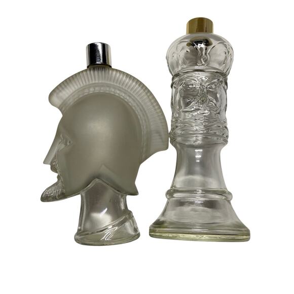 AVON Spartan Head Helmet w/Hai Karate After Shave Chess Clear Bottle Vintage - Picture 6 of 9